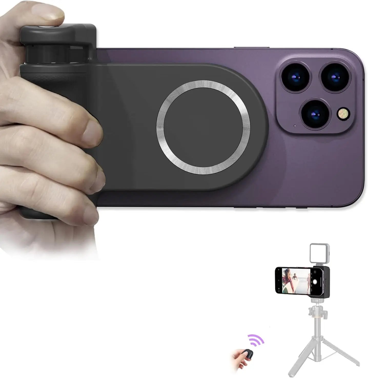 Magnetic Snapgrip Bluetooth Shutter Handheld Selfie Booster Phone Capgrip for iPhone HUAWEI Xiaomi Hand Grip with Ring